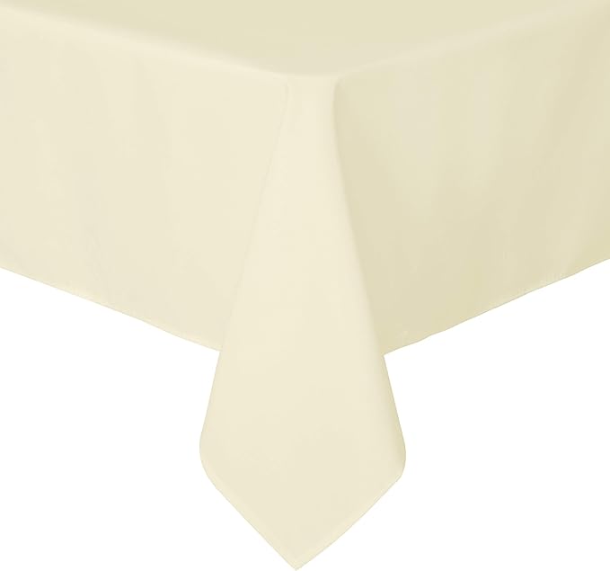 sancua Rectangle Tablecloth - 54 x 108 Inch - Stain and Wrinkle Resistant Washable Polyester Table Cloth, Decorative Fabric Table Cover for Dining Tables, Buffet Parties and Camping, Beige