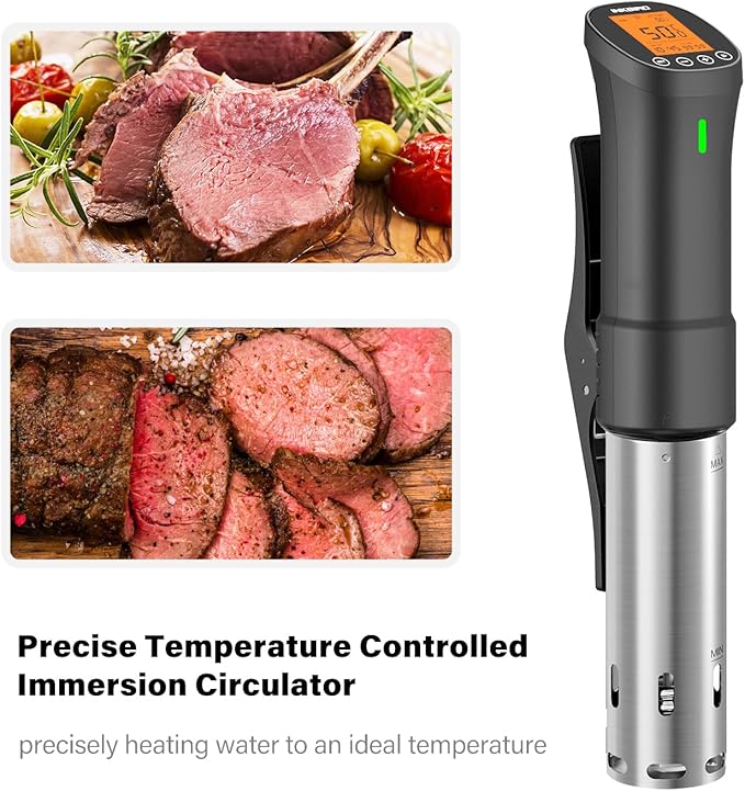INKBIRD Wifi Sous Vide Cooker, 1000W Sous Vide Machine, Remote Control Immersion Circulator with APP Recipes Timer Alarm Mobile Notification 3D Water Heating Ultra-Quiet