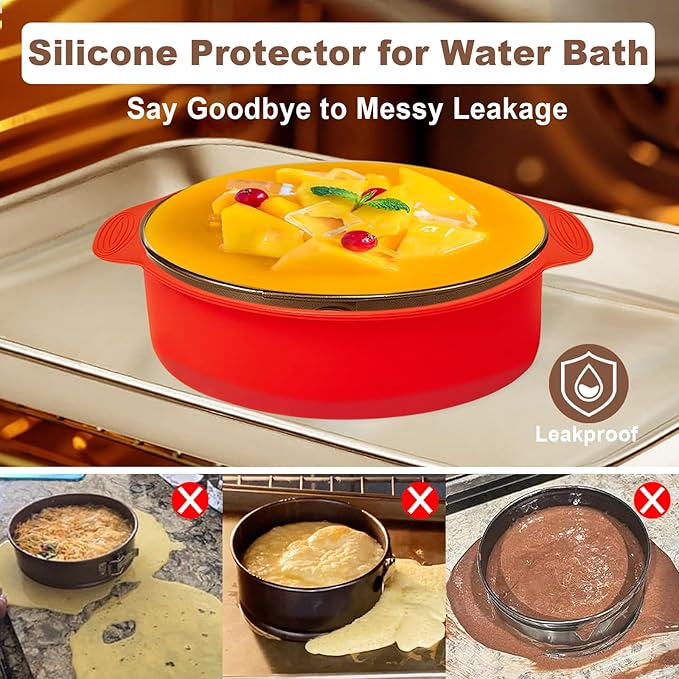 Springform Pan 9 Inch Nonstick, 9 Springform Cheesecake Pan with Silicone Protector, Leakproof Spring Form Pans for Cheesecake, 9 Inch Springform Cheese Cake Pans for Baking with 50 Parchment Paper