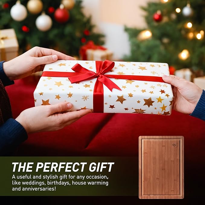 Extra Large Bamboo Cutting Board with Non Slip Feet and Over Sink Butcher Block Chopping Board Nice Solid Thick Wooden Juice Groove Big Xl XXl xlarge Best Hardwood Kitchen Counter Organic