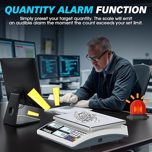 Industrial Counting Scale for Small Parts - 30kg/66lb Digital Gram Scale with 1g Precision, kg/g/lb Switchable Electronic Scale for Jewelry Coin, Precious Metals & Piece Counting Scales