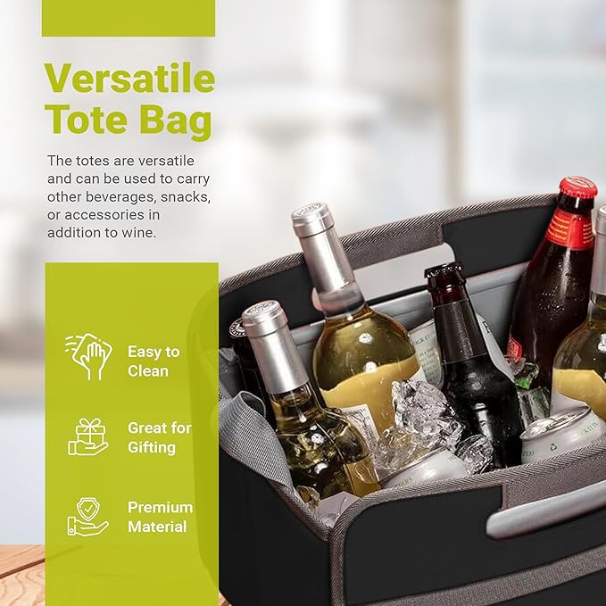 meori Black Foldable Wine Carrier 9 Slot Lava Collapsible Storage Tastings Grocery Shopping Car Bottles Milk Soda Beer B100339