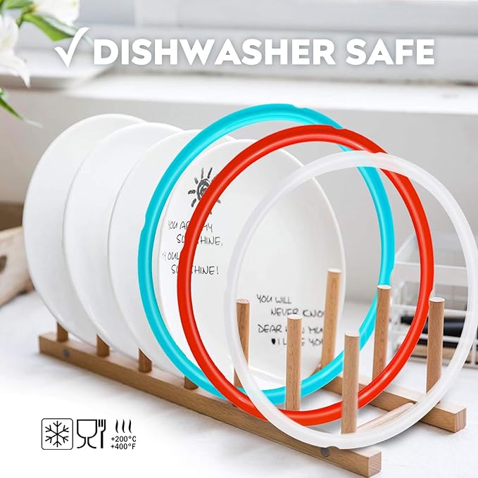 Silicone Sealing Ring 3-Pack for 8Qt Pressure Cookers - Dishwasher Safe Food-Grade Replacement Gasket Compatible with Instant Pot 8Qt Models: IP-DUO80, IP-LUX80, Ultra, Duo Plus, Viva.