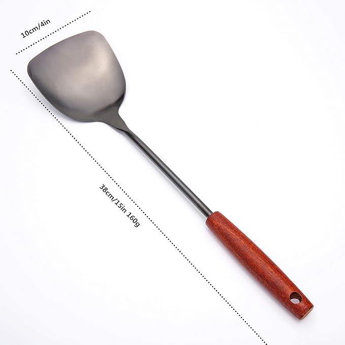 FJNATINH Wok Spatula 15 inches Spatulas for Wok, Stainless Steel Metal Wok Spatulas for Kitchen Use Cooking Utensils Spatula for Cooking Cast Iron