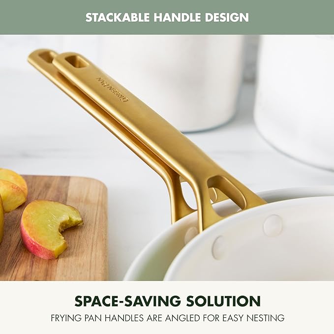 GreenPan Nonstick Reserve Pro 10 Piece Cookware Set, NSF Certified Ceramic, Hard Anodized PFAS-Free Pots & Pans Set with Lids, Stainless Steel Handles, Oven & Dishwasher Safe, Moss Green