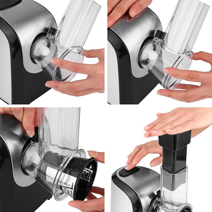 Homdox Electric Cheese Grater 5 in 1 Professional Electric Slicer Shredder 150W Cheese Grater One-Touch Control Salad Maker for Home Kitchen Use, Electric Salad Machine for Cheese, Fruits, Vegetables