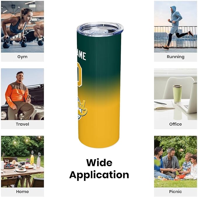 Custom Tumbler Stainless Steel Cup Personalized Baseball Vacuum Insulation Travel Mug Add Your Name Number Fans Gift for Baseball Fans