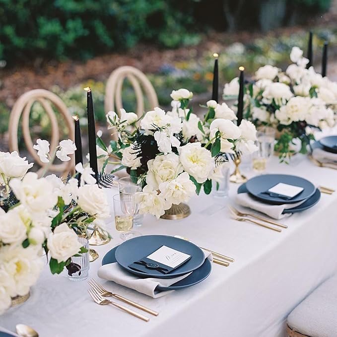 sancua Rectangle Tablecloth - 54 x 120 Inch - Water Resistant Spill Proof Washable Polyester Table Cloth, Decorative Fabric Table Cover for Dining Tables, Buffet Parties and Camping, White