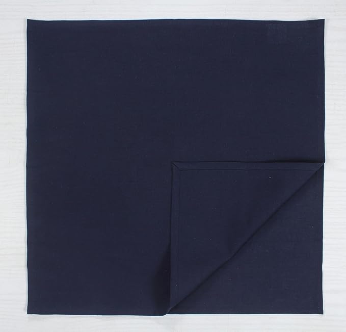 ANA Cloth Napkins Set of 12 (17.5x17.5) inch 100% Cotton Dinner Napkin Washable Hotel Quality Reusable Kitchen & Table Linen for Fall Thanksgiving Family Dinners Weddings & Everyday Use - Navy