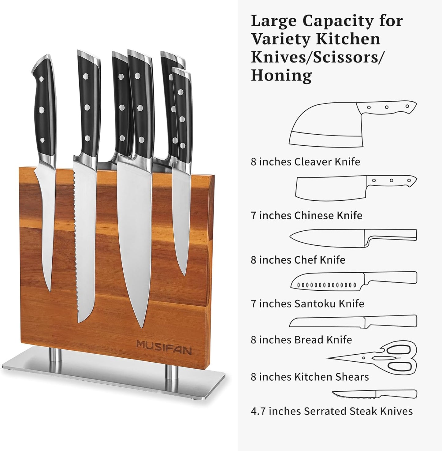 Magnetic Knife Strips without Knives -Kitchen Multifunctional Storage Knife Holder -Magnetic Knife Holder - Magnetic Knife Stand-Cutlery Large Organizer