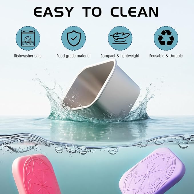 6Pack Stainless Steel Snack Containers for Kids, 6oz Easy Open Leak Proof Small Food Storage Container with Silicone Lids, Stackable Metal Toddler Lunch Box for Daycare, School and Travel