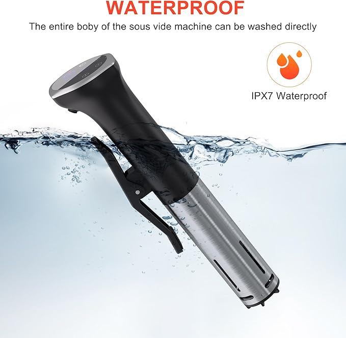 Sous Vide Machine, Sous Vide Cooker 1100W, WiFi Connect App Control with Recipe, Fast-Heating Immersion Circulator Cooker with Accurate Temperature and Time Control, Ultra Quiet, IPX7 Waterproof