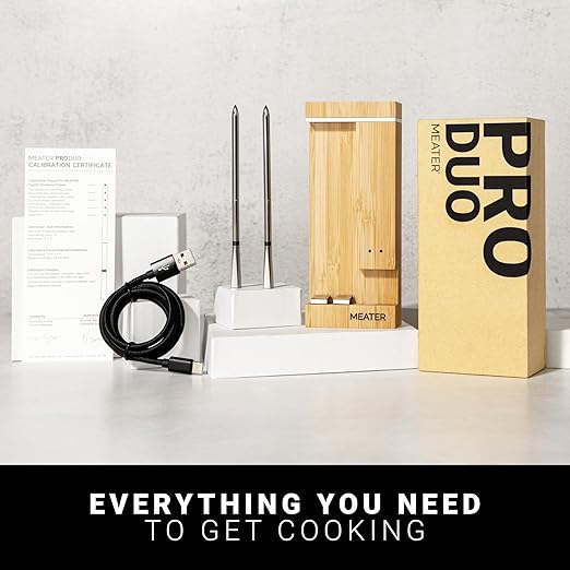 MEATER Pro Duo: Wireless Smart Meat Thermometer | 1000°F High Heat Resistance | Long Range | Dual Probes | Six Sensors | BBQ, Oven, Grill, Smoker, Air Fryer, Deep Fryer | iOS & Android App