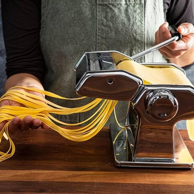 Pasta Maker Machine, AITRAI Noodle Maker Manual Pasta Machine with 9 Adjustable Thickness Settings, Stainless Steel Pasta Roller and Cutter for Pasta Spaghetti, Fettuccini, Lasagna