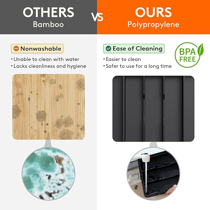 Lifewit Cooking Utensil Drawer Organizer, Expandable from 11 to 18 inches, Adjustable Cutlery Silverware Tray, Plastic Flatware Spatula Holder, Kitchen Tools Gadgets Storage Divider, Black