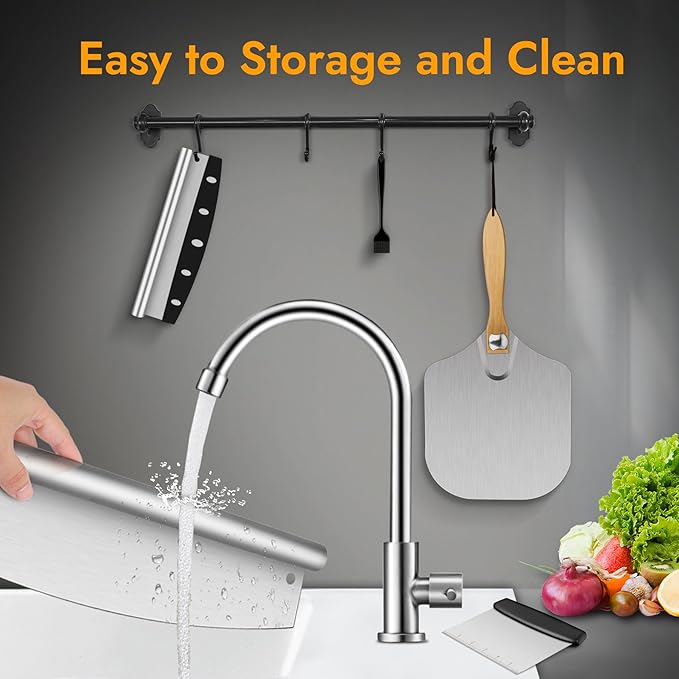 Pizza Peel, 12" x 14" Pizza Spatula for Oven, Aluminum Pizza Paddle with Cutter Scraper Pastry Brush, Pizza Peels Oven Accessories for Baking Homemade Pizza Dough Bread