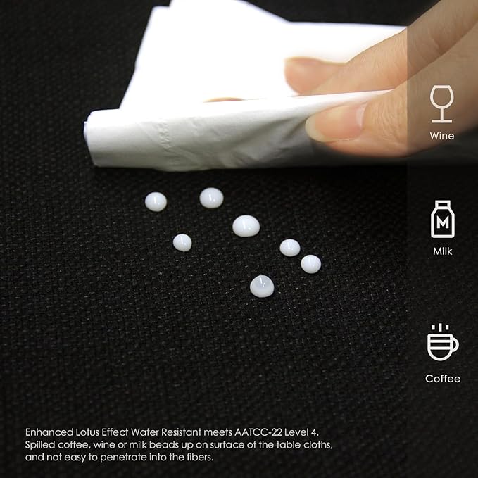 BALCONY & FALCON Rectangle Tablecloth Washable Wrinkle Resistant and Water Proof Table Cloth Decorative Linen Fabric Tablecloths for Dining Parties Kitchen Wedding Outdoor Use (Graphite Black, 57x118)