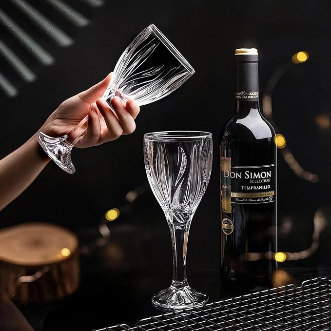 KAMMAK Wine Glasses Set of 2, 8 oz Hand Blown Crystal Bordeaux Wine Glasses, Thin Rim & Long Stem, Perfect for Red & White, Daily Use, Wedding Anniversary or Birthday Gift with Gift Box, Ocean