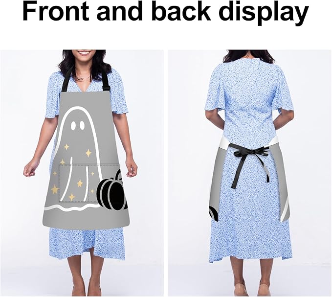 Halloween Apron Home Kitchen Cooking Baking Gardening for Women Men with Pockets waterproof 32x28 inch