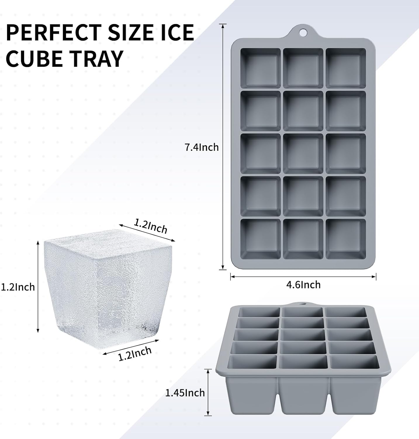 Silicone Ice Cube Tray 2 Pack, HANCELANT Ice Cube Mold, Ice Trays for Freezer with Lid for Whiskey, Baby Food, BPA Free, Easy Release