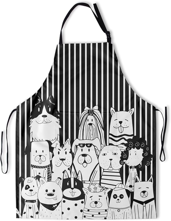 Funny Animal Apron with 2 Pockets Waterproof for Men Women Kitchen Garden Decor