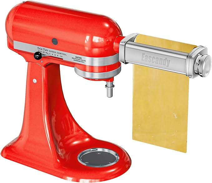Pasta Roller Attachment for KitchenAid, Stainless Steel Pasta Roller Attachment for KitchenAid Stand Mixer, 8 Gears Adjustable Thickness.