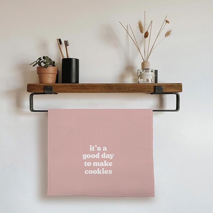 Baking Towels, Tea Towels for Baking, Gifts for Bakers Cookie Lovers Cooks, Baking Gifts for Women Bakers, It's a Good Day to Make Cookies Kitchen Towels, 16x24 （13）