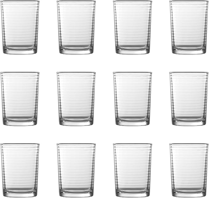 Fortessa Basics Arcade Everyday 12 Pack Set Glassware Kitchen and Barware Great for: Mixed Drinks/Cocktails, Water, Juice, Iced Tea, Soft Drinks, Old Fashioned/Rocks, 8 Ounce