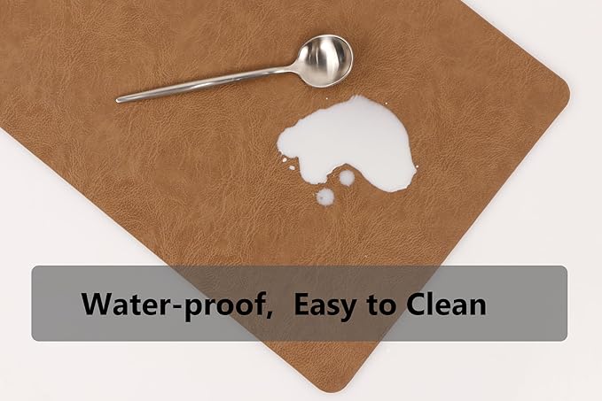 Faux Leather Placemats, PU Table Mats, Waterproof, Stain Resistant, Heat Resistant, Non-Slip Easy to Clean for Kitchen Dining Table,Conference Table