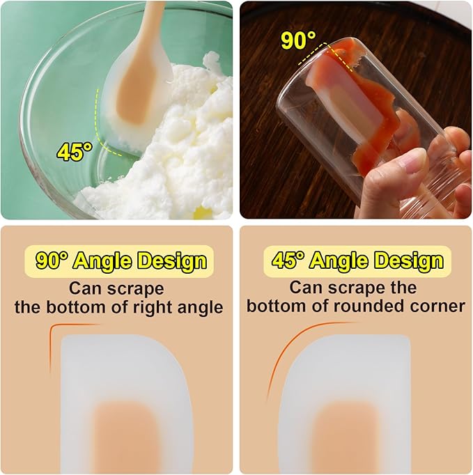 Silicone Spatula Set with Grooved Design + Basting Brush, Heat Resistant, BPA-Free & Non-Stick Small Rubber Spatula, Kitchen Utensils Set for Baking, Cooking, Scraping, Stirring & Basting 3 PCS