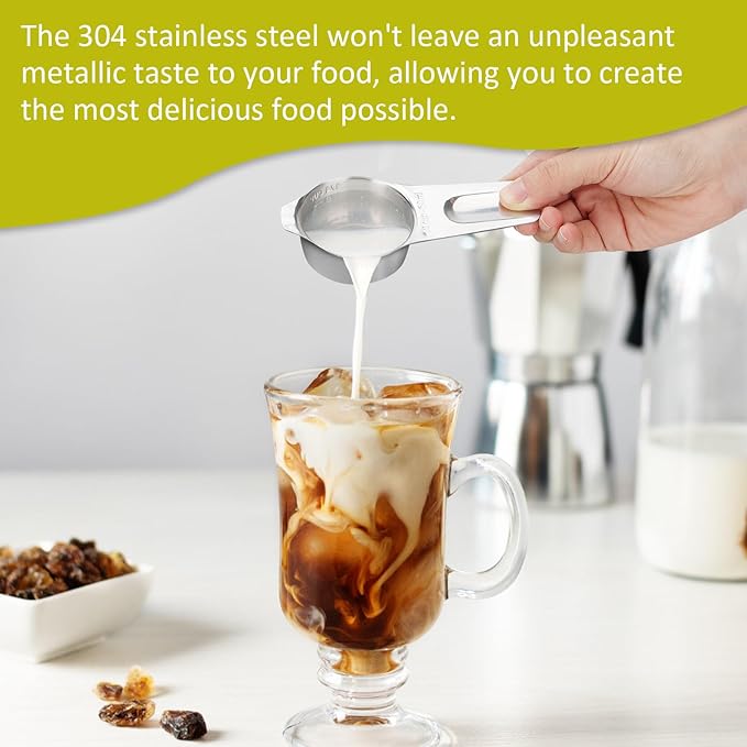 3/4 Cup (180 ml | 6 oz| 180 cc) Stainless Steel Measuring Cup, Metal Measuring Cup for Cooking & Baking