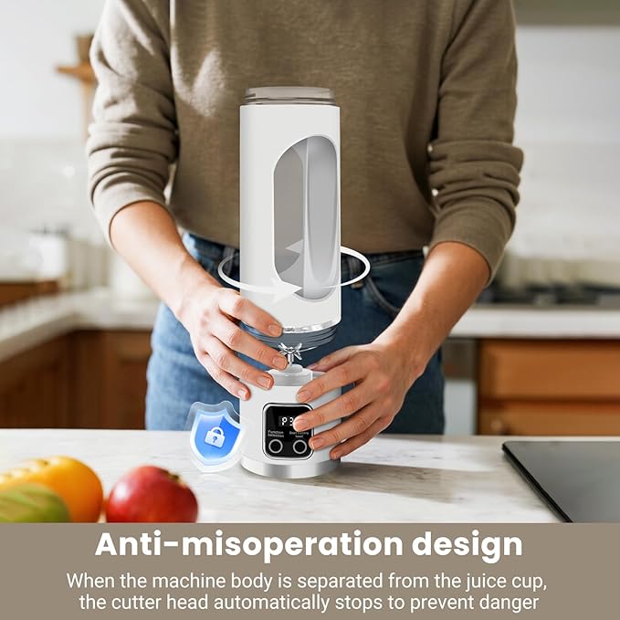 Portable Blender Personal Electric USB，500ML Portable juicer Shakes and Smoothies Blender，Small Blenders，Mixing，Compact、Convenient and Versatile (White)