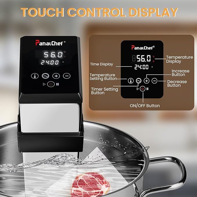 Commercial Sous Vide Machine for Restaurant, 1500W Sous Vide Cooker, 360° Immersion Circulator, 15dB Ultra-Quiet, IPX7 Waterproof, Powerful Pump Design, Accurate Temperature Control