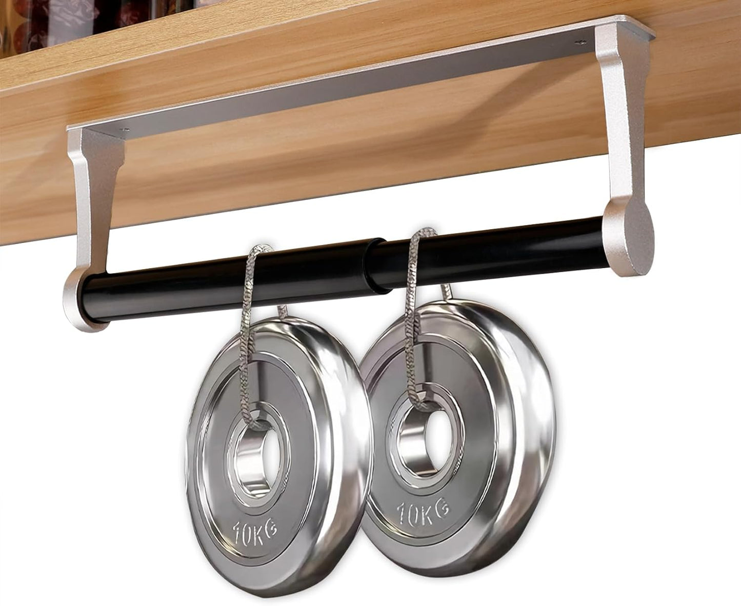 MONEER Paper Towel Holder Under Cabinet, Paper Towel Holder, Aluminum Alloy Kitchen Towel Holders, Self Adhesive Kitchen Roll Holder for Kitchen, Bathroom, Living Room (Silver)