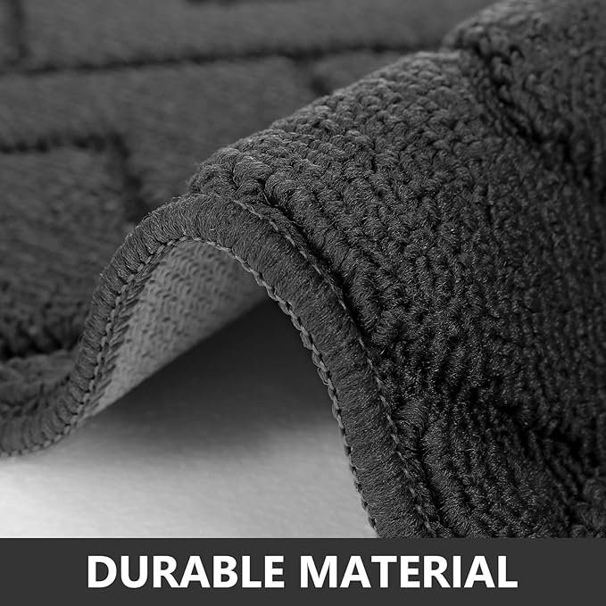 hicorfe Kitchen Rugs and Mats Sets,2 Pieces Super Absorbent Polypropylene Non-Slip Rug,Soft Comfort Floor Mat,Washable for Kitchen,Hallway,Office,Sink,Laundry(24" x 35"+24" x 71",Charcoal)