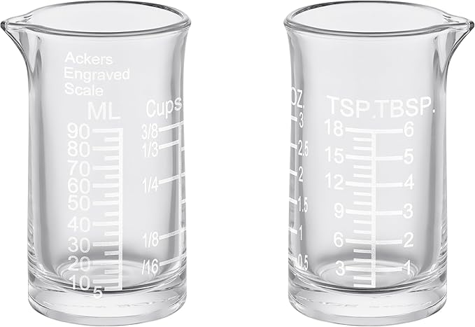 Ackers Shot Glass Etching Scale Measuring Cup 3 Ounce/90ML Liquid Heavy High Espresso Glass Cup