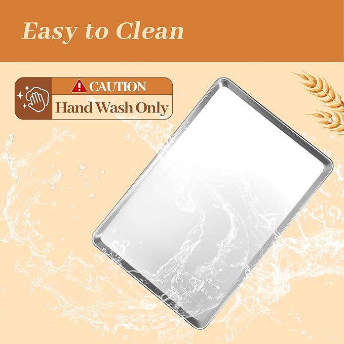 12 Pack Half Size Baking Sheet Pans, Aluminum Commercial Cookie Sheets Non-Stick, 18"x13"