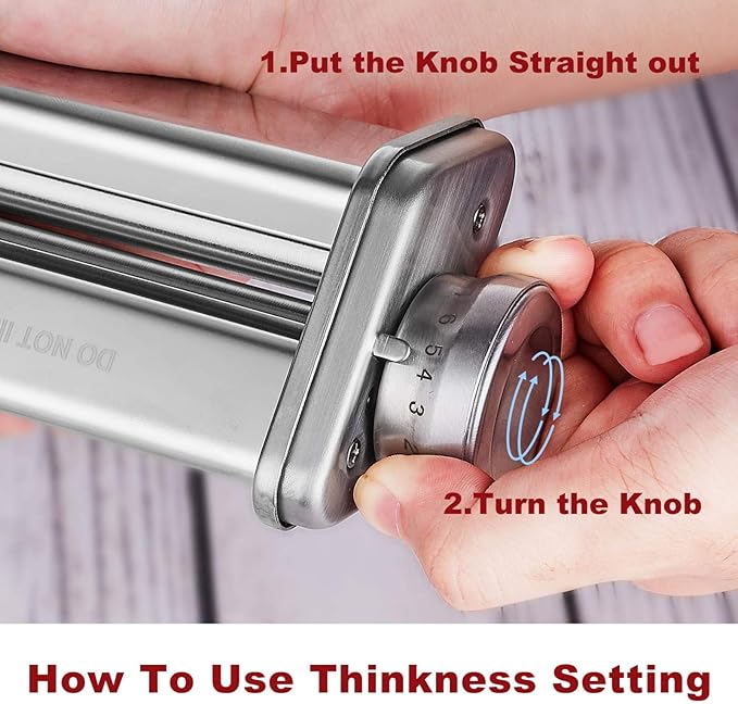 Pasta Attachment for KitchenAid Stand Mixer Included Pasta Sheet Roller, Spaghetti Cutter and Fettuccine Cutter Pasta Maker Stainless Steel Accessories 3Pcs by Gvode