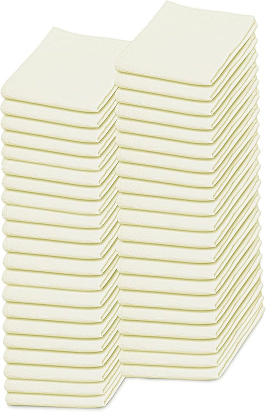 Flour Sack Towels | Tea Towel for Crafts| Kitchen Dish Cotton Blank Towel for Embroidery| Baking Bread Proofing Linen Cover| Thick Absorbent Quick Dry | 50 Pack 15"x25" Natural