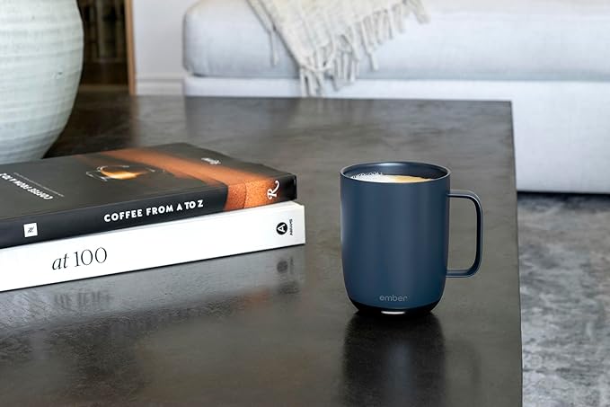 Ember Temperature Control Smart Mug 2, 14 Oz, App-Controlled Heated Coffee Mug with 80 Min Battery Life and Improved Design, (PRODUCT) navy blue