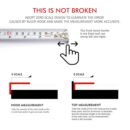 16ft(5-Meters) Tape Measure, Self-Lock, Dual Scale,Easy Read Measuring Tape