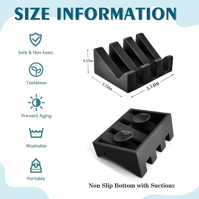 Self Draining Soap Dish,Silicone Suction Cup Soap Holder, Bathroom Soap Dish for Bar Soap,Can Extend Soap Life,Bathroom, Bath Tub, Kitchen Sink (1, Black)