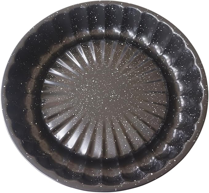 Charlotte Cake Pan 10 Inch, Flower Shaped Charlotte Mold Pan, Carboon Steel Round Cake Molds for Baking, Nonstick Special Bakeware - Black