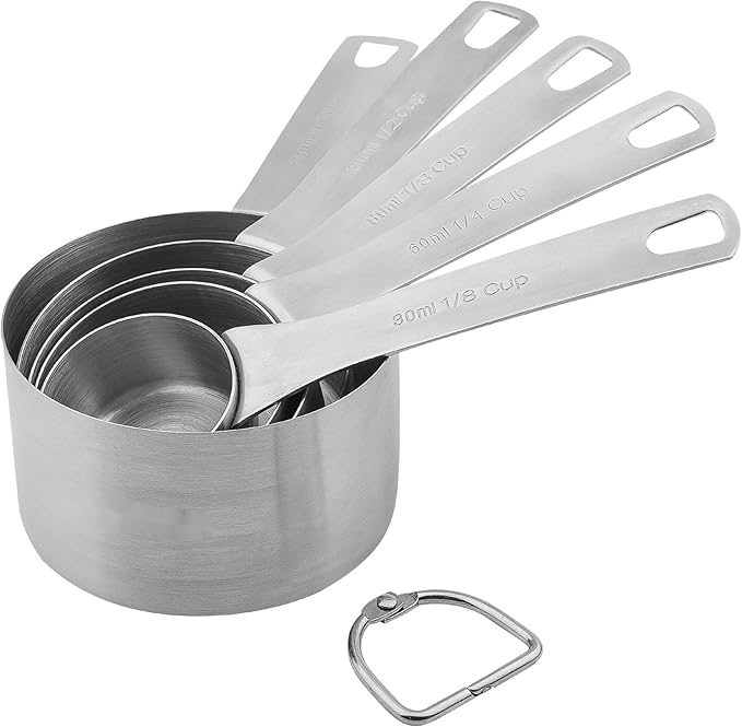 Stainless Steel Measuring Cups and Spoons Set of 11, 18/8 Metal Set with 1/8 Cup