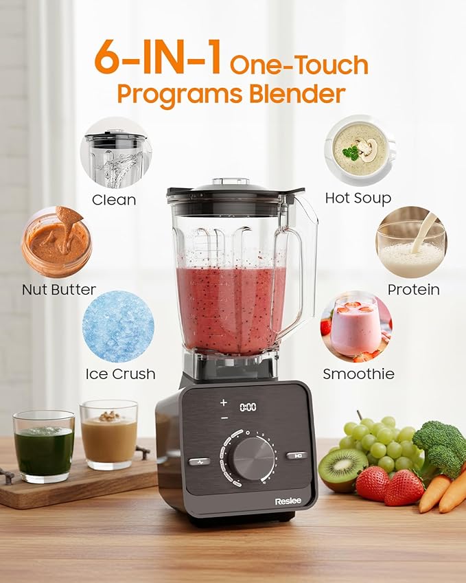 Blender for Kitchen,30000RPM Professional Blenders for Smoothies with 56oz Tritan™ Container,10-Speed Settings & 6 Preset Menus for Smoothies/Protein Drinks/Hot Soups/Baby Food/Frozen Desserts.