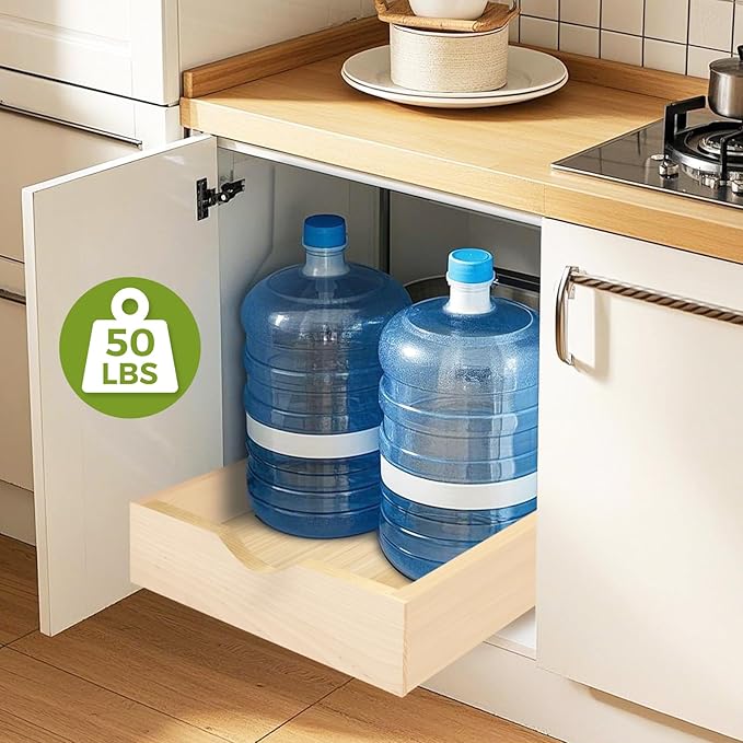 Pull Out Drawers for Cabinet Wood 30" W x 23" D x 4.5" H Slide Out Organizer and Storage Kitchen Cabinet Drawers Slide Out Shelves Pull Out Shelves in Kitchen Pantry Bathroom with Soft Close