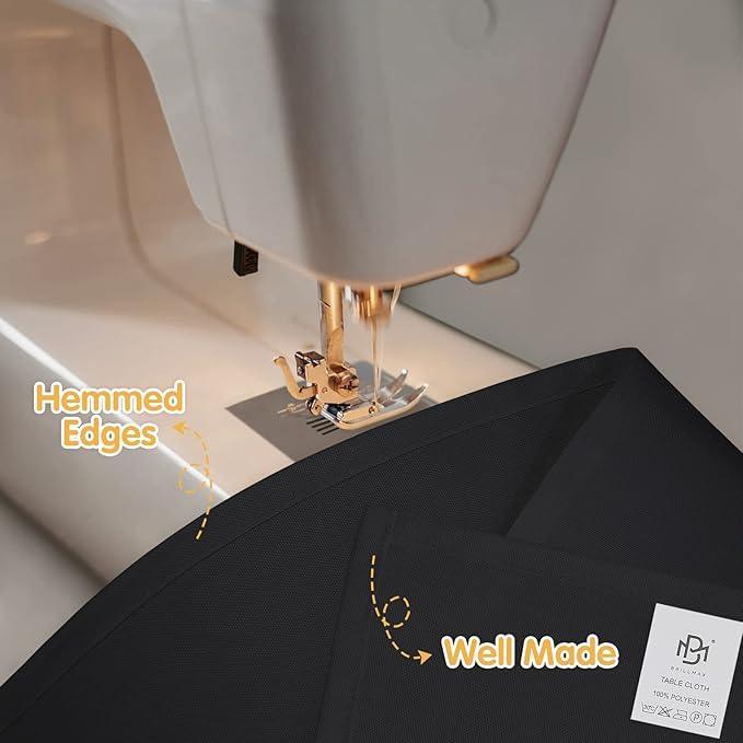 BRILLMAX 4 Pack Black Tablecloths for 6 Foot Rectangle Tables 90 x 132 Inch - 6ft Rectangular Bulk Linen Polyester Fabric Washable Cloth Cover for Wedding Reception Banquet Birthday Party