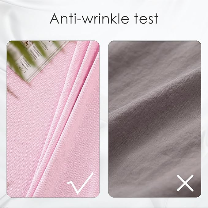 BALCONY & FALCON Rectangle Tablecloth Washable Wrinkle Resistant and Water Proof Table Cloth Decorative Linen Fabric Tablecloths for Dining Parties Kitchen Wedding and Outdoor Use (Light Pink, 55x95)