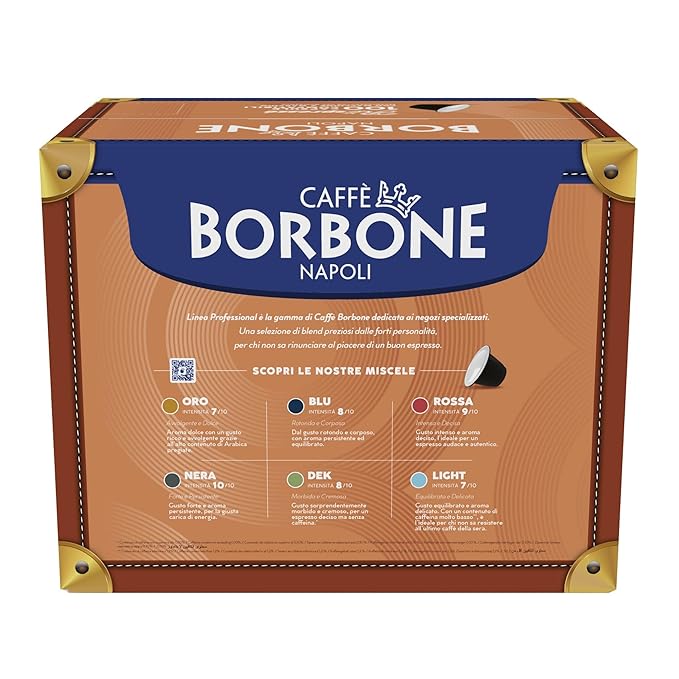 Caffè Borbone Nespresso Compatible Espresso Pods, Medium Roast Arabica and Robusta Blend, Intense Aroma and Full-Bodied Flavor, Blue Blend, 100 Pods