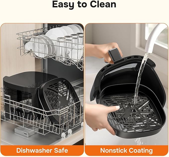 Simple Deluxe 12-in-1 Air Fryer 6.34 Qt, Digital Preset Airfryer with Visible Window, Nonstick and Dishwasher-Safe Basket, Air Fry, Roast, Bake, Dehydrate, Fries, 1700W, Gary